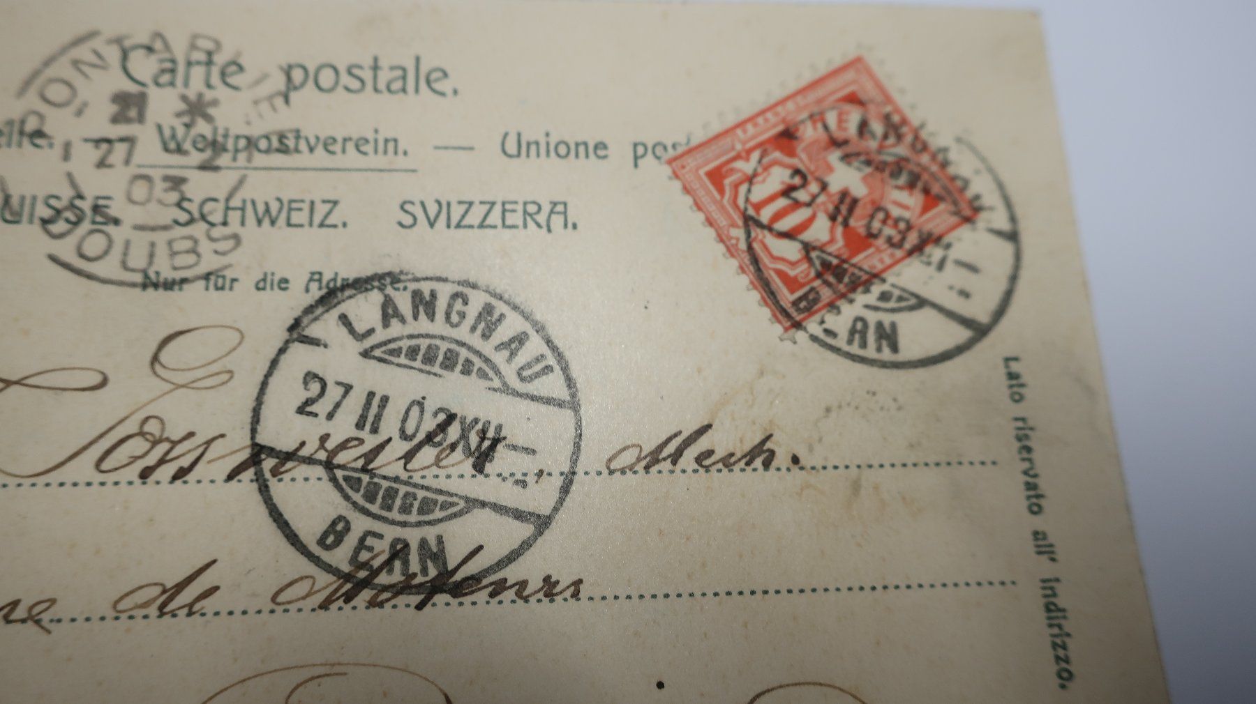 Cartoline postali: Langnau  Hotel Emmenthal 1903 – Usato da Cormoret venduto da Pascalll2001 5