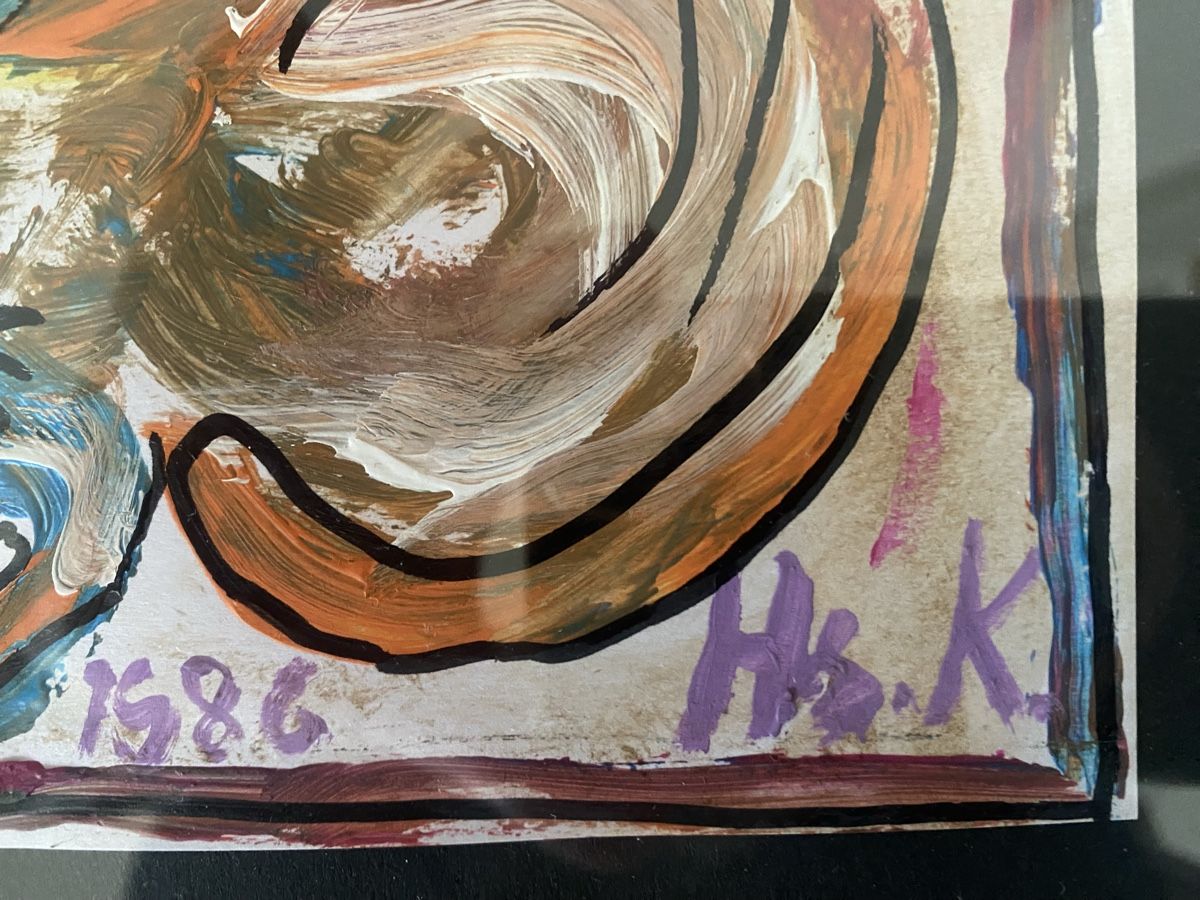 Dipinti: HANS KRÜSI CH  ORANGE-KATZE 1986  – Usato da St. Gallen venduto da Goldband 1