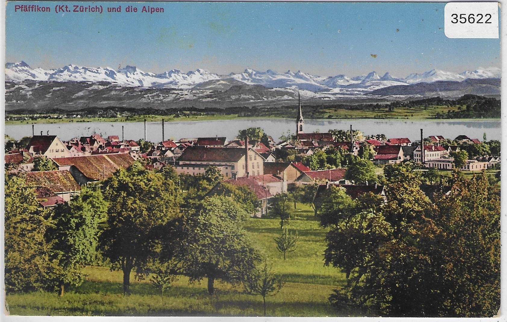 Cartoline postali: Pfäffikon ZH und die Alpen - Litho – Usato da Ettingen venduto da Kartenplanet