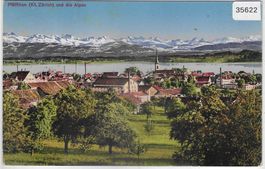 Pfäffikon ZH und die Alpen - Litho