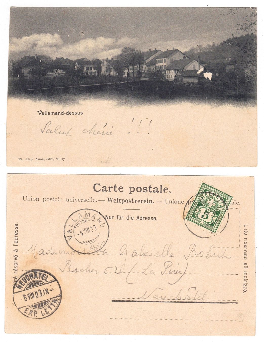 Cartes postales: Vallamand-dessus – D'occasion à La Tour-de-Peilz par amjust