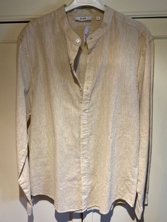 HERREN LANGARM -HEMD-LEINEN -BEIGE