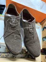 Eleganti scarpe stringate uomo in camoscio marrone, nr. 43