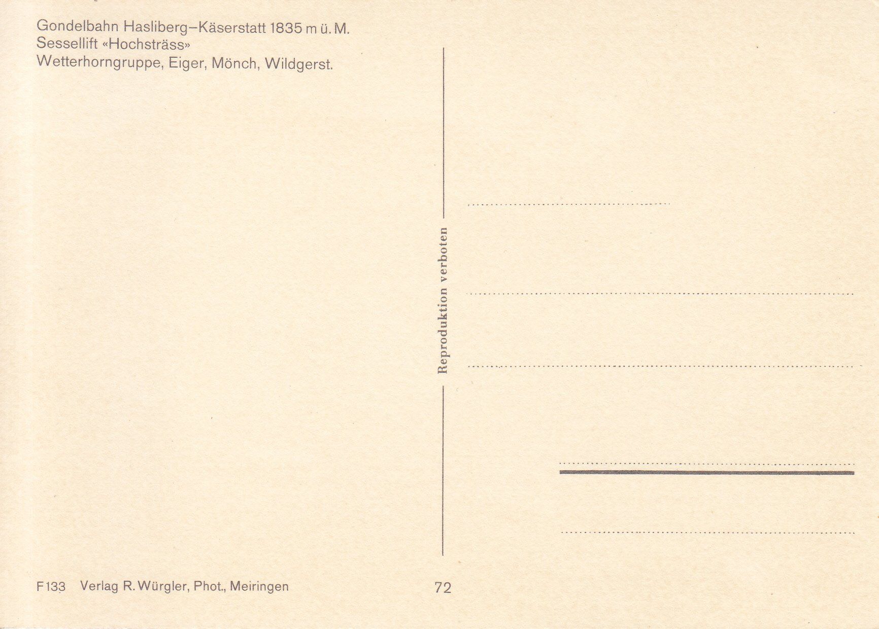 Cartoline postali: Hochsträss Sessellift ca. 1970 – Usato da Bürglen TG venduto da StampGraf 1