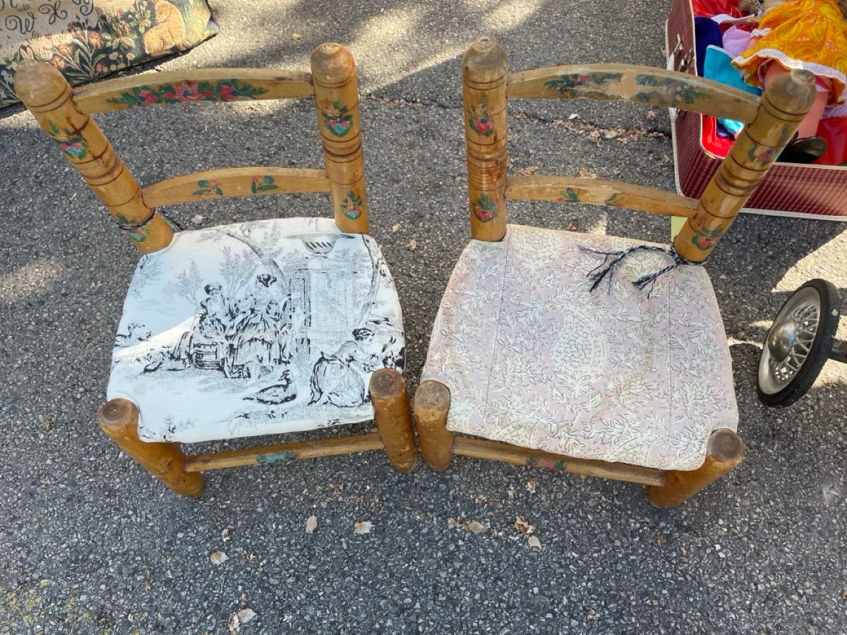 Bambole: 2 mini chaises anciennes pour poupées – Usato da Peney-le-Jorat venduto da gassendi12
