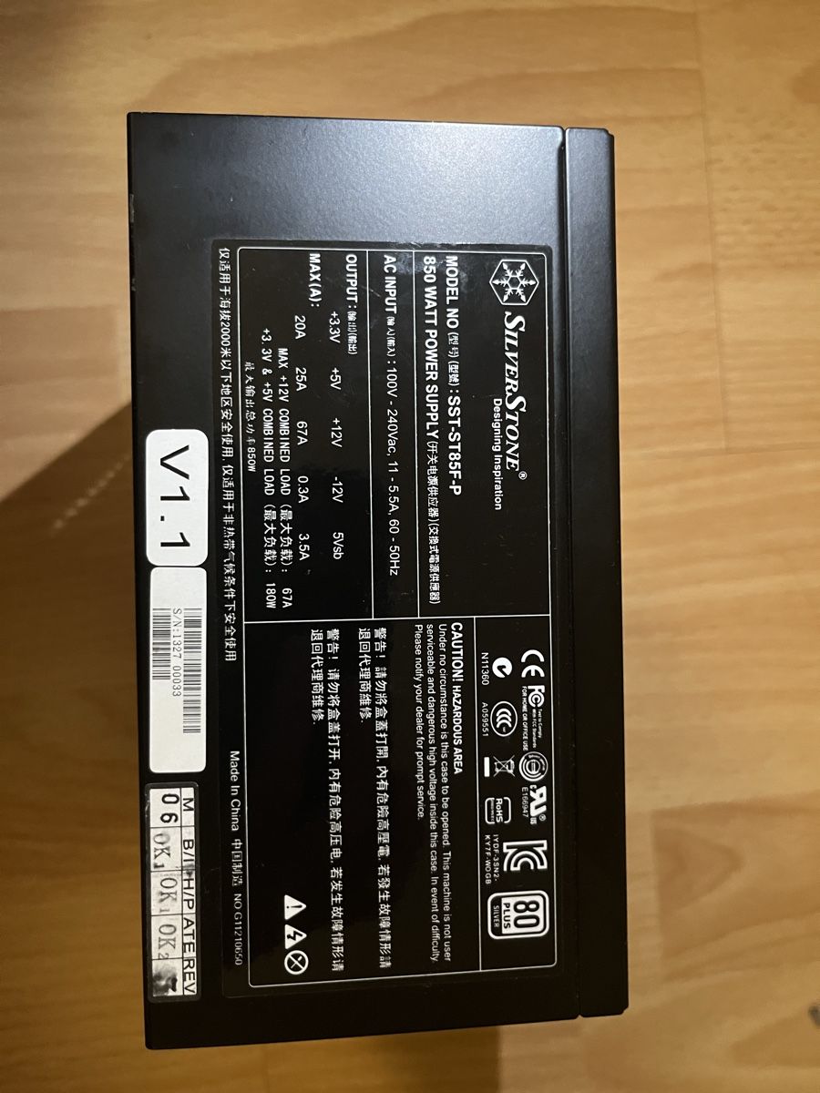 Composants électroniques: SilverStone Strider Plus 850W - Vollmodular - 80 Plus Silver – D'occasion à Zürich par rtinise 2