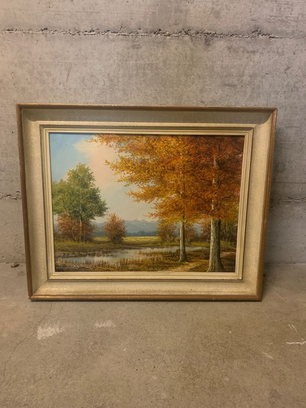 Gemälde: Tableau Paysage d'Automne Encadré. – Gebraucht aus Vessy von Panpan2