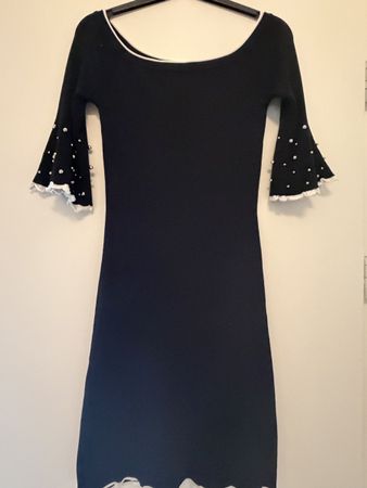 Vestito nero Vinceotto S/M con perle