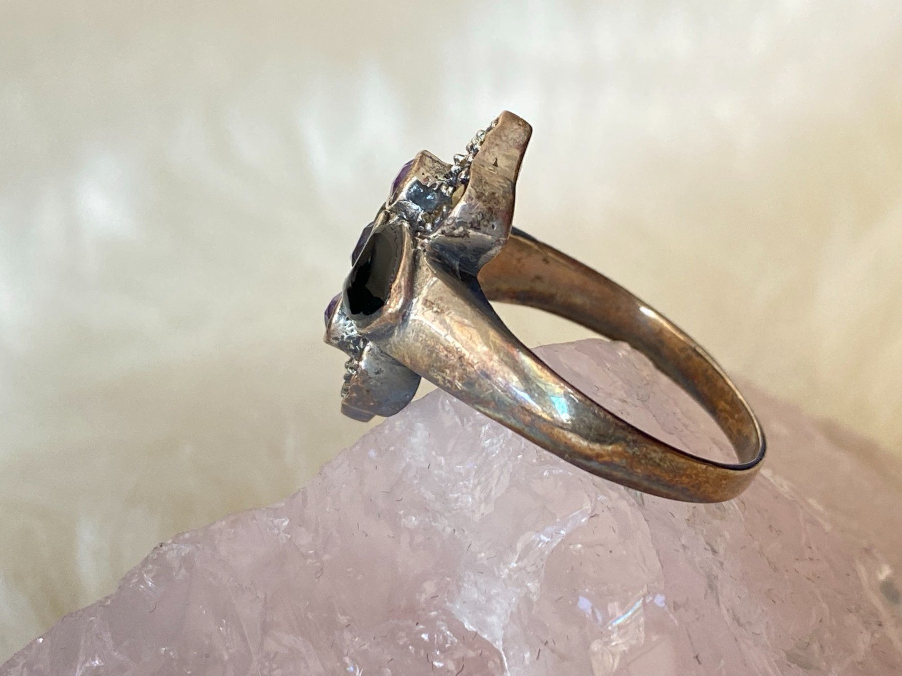 Anelli: Ring Silber 925 mit schwarz+lila – Usato da Istighofen venduto da Ringparadies 1