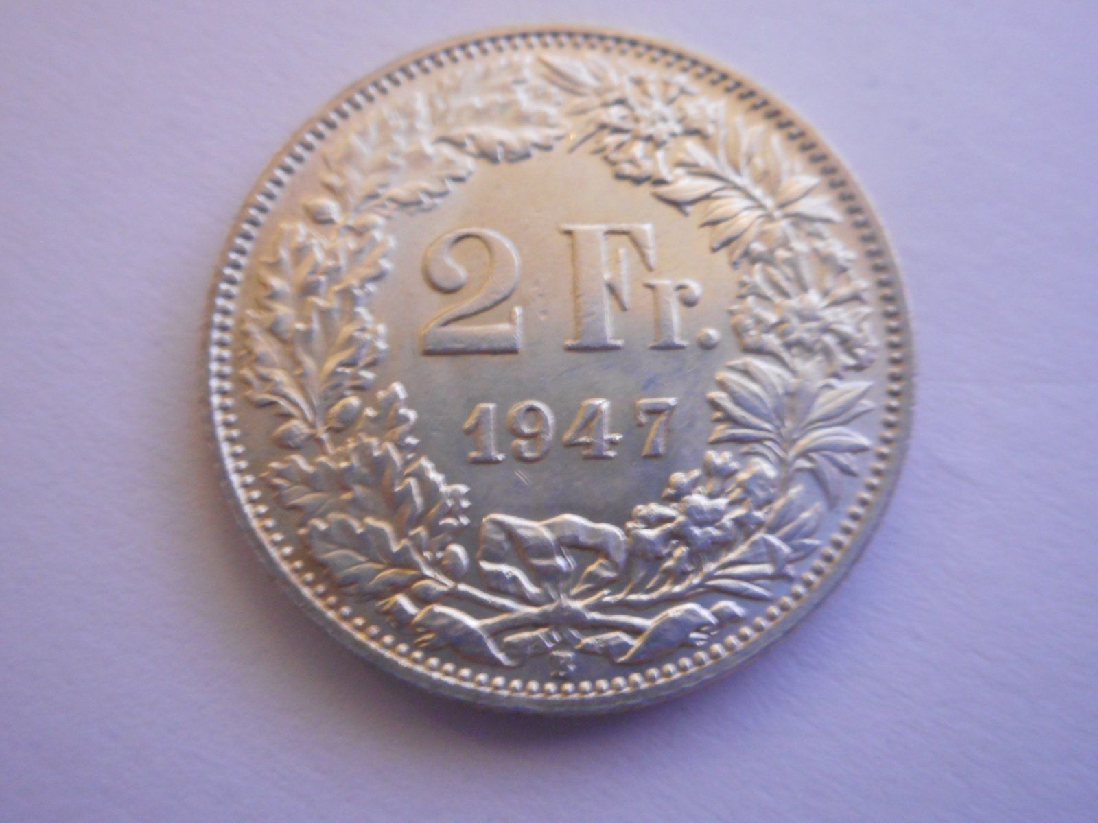 Toutes les monnaies: 2 Fr. 1947 silber  unz/stgl – Neuf (Voir description) à Kriegstetten par pizlad2010