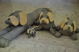 Set di cani fermaporta decorativi in tessuto