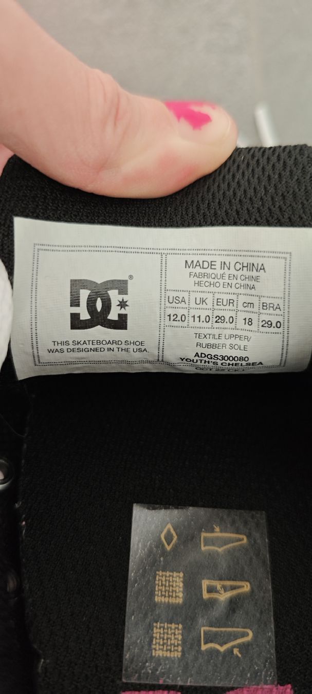 DC shoes Scarpe per ragazze: DC Kinderschuhe Mädchen schwarz-pink Gr. 29 – Usato da Visp venduto da Heilil 3