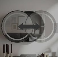 Wandspiegel rund mit LED Beleuchtung 50 cm schwarz neu