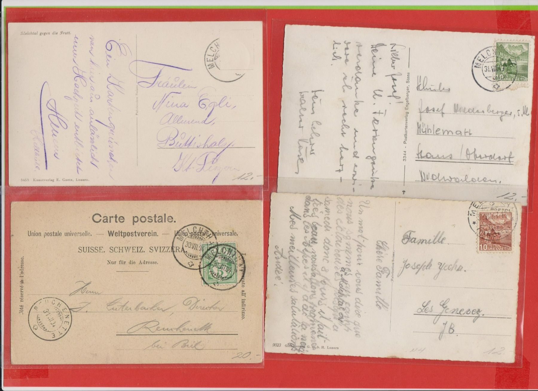 Cartoline postali: Melchtal  -  Lot von 23 alten Ansichtskarten ab 1900 – Usato da Vitznau venduto da Ropaku 5
