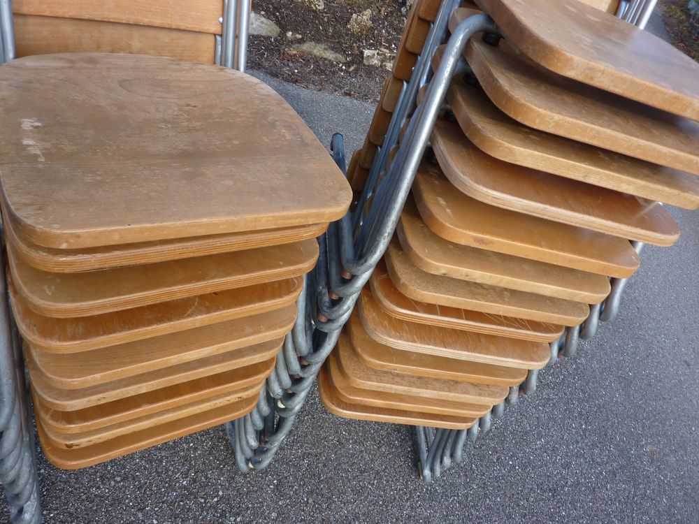 38 Stühle Stapelstühle Holzstühle Freischwinger stapelbar 8