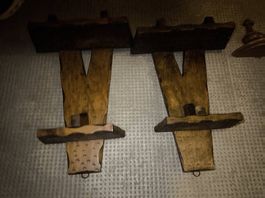 4 mensole piccole in legno artigianali