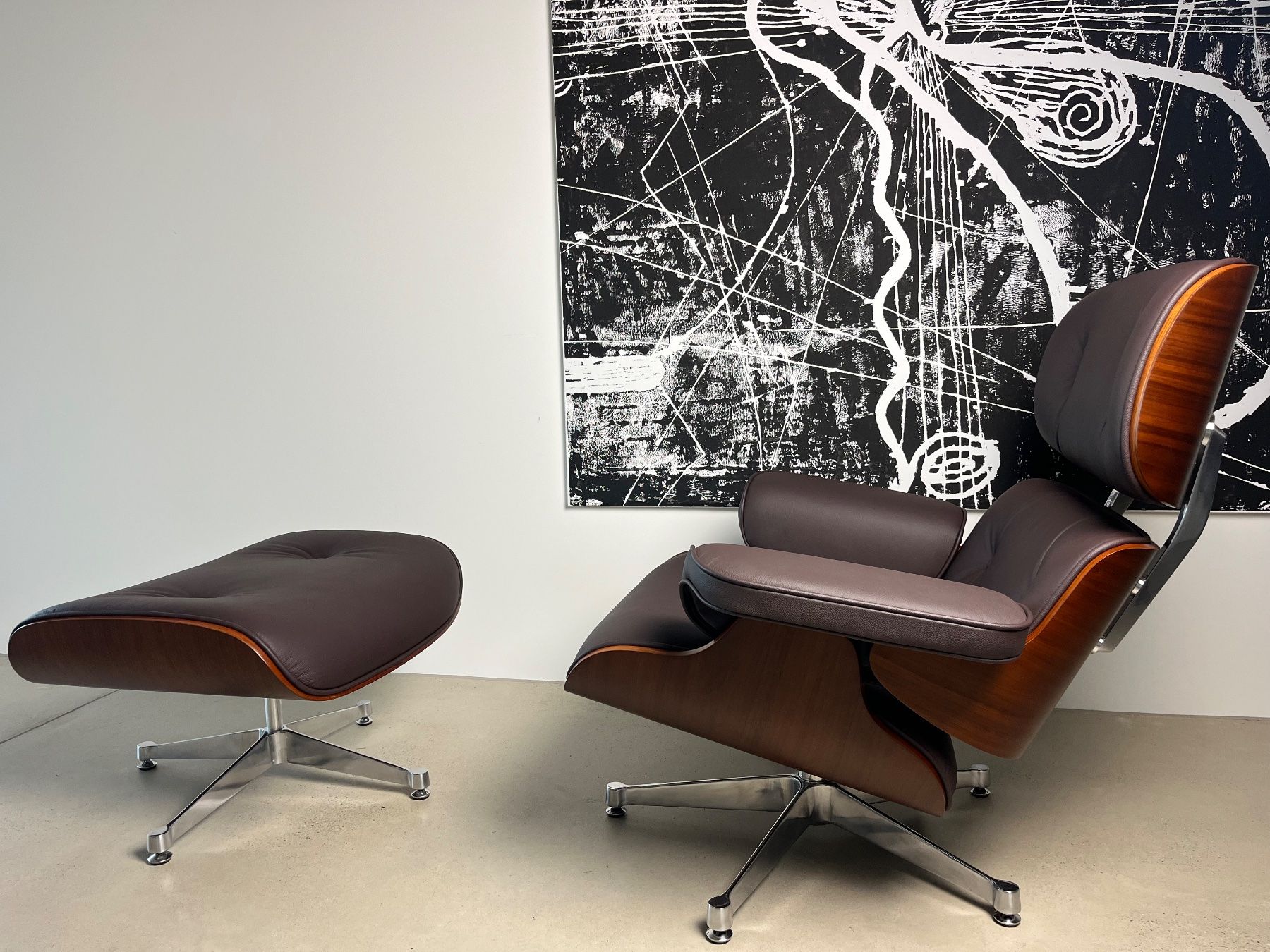 Poltrone: Designer Lounge Sessel und Ottoman, Echtes Leder – Nuovo e nell'imballaggio originale da Münchenstein venduto da AndreHaus 4