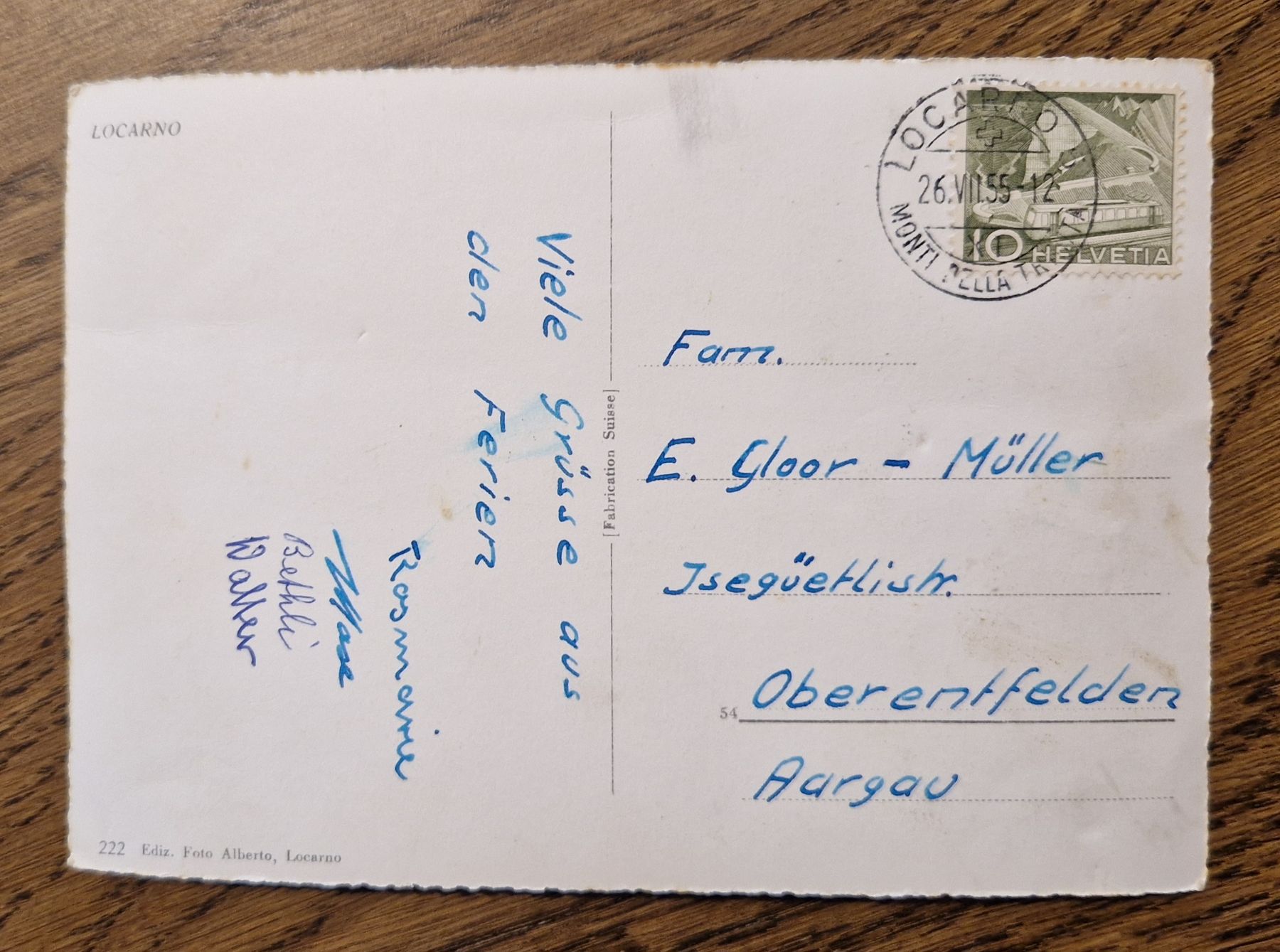 Cartes postales: Locarno 1955 – D'occasion à Ebikon par Donar50 1