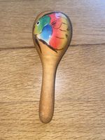Maracas Holzrassel, Handbemalt, Top Zustand, Kinder