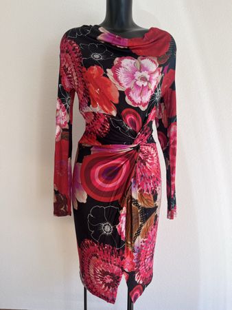 Desigual Kleid mit Blumenmuster langarm bunt gemustert