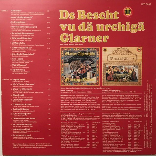 Dischi in vinile: Ds Bescht vu dä urchigä Glarner (LP) – Usato da Grüningen venduto da azulmarron 1
