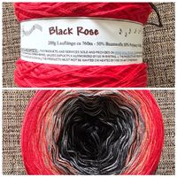 Wollknäuel Black Rose 200g 760m Baumwollgemisch rot schwarz