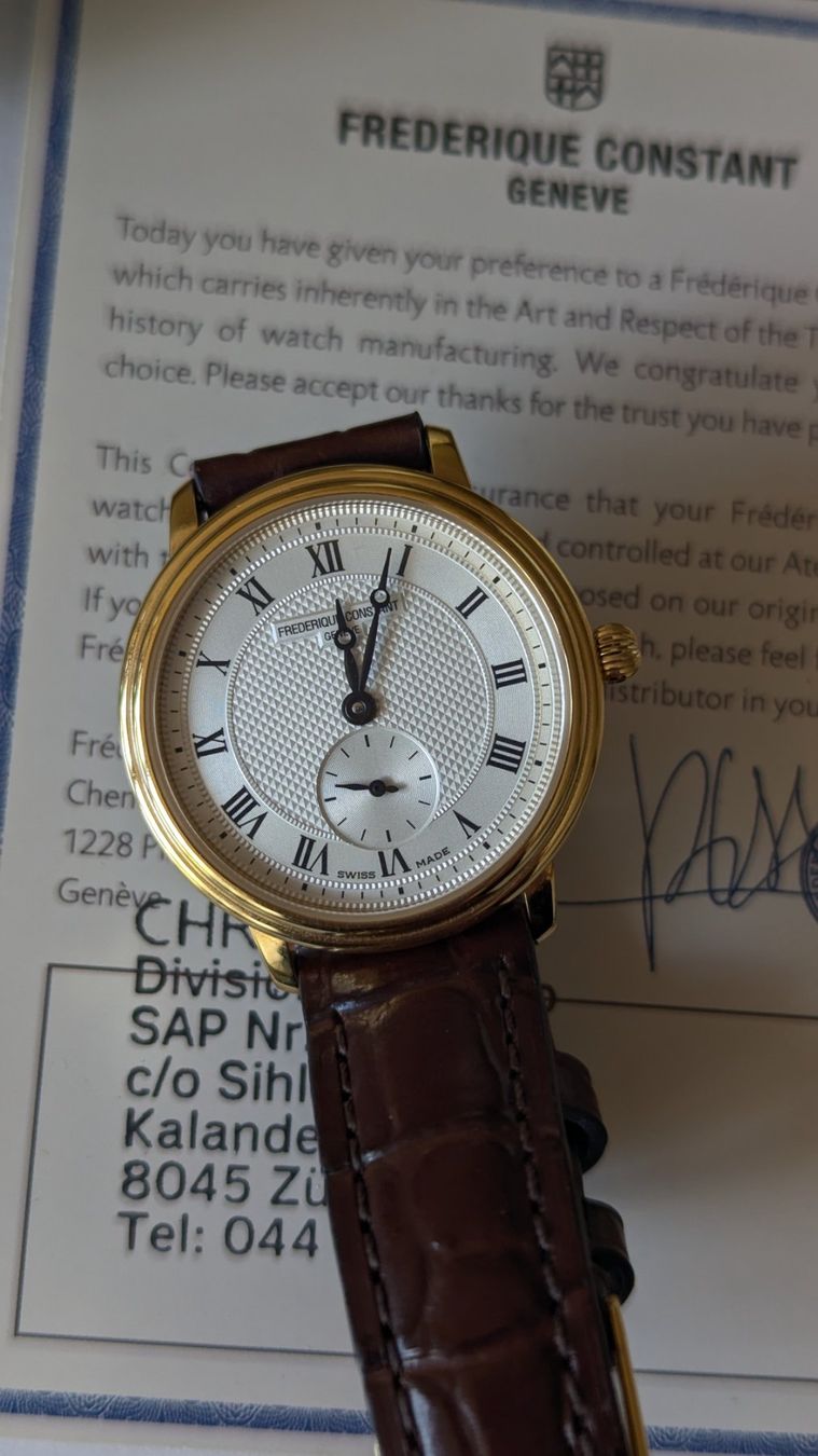 Frederique Constant Orologi: Frederique Constant Slimline Small Second Quarz Uhr full set – Usato da Zürich venduto da oschance 5