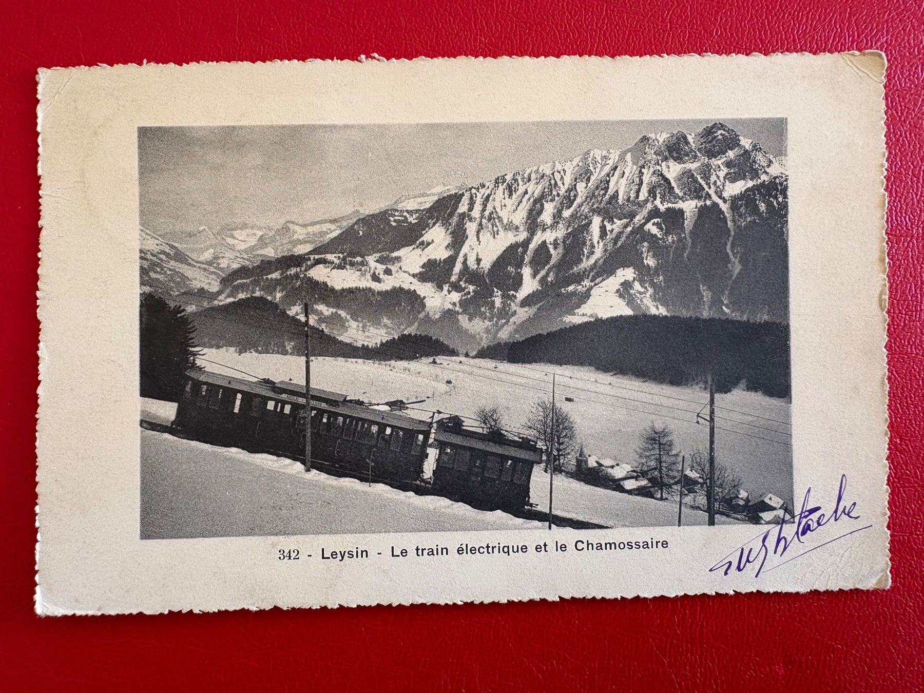 Ansichtskarten: 1915 / Leysin - Le train électrique et le Chamossaire – Gebraucht aus St-Légier-La Chiésaz von Theo005