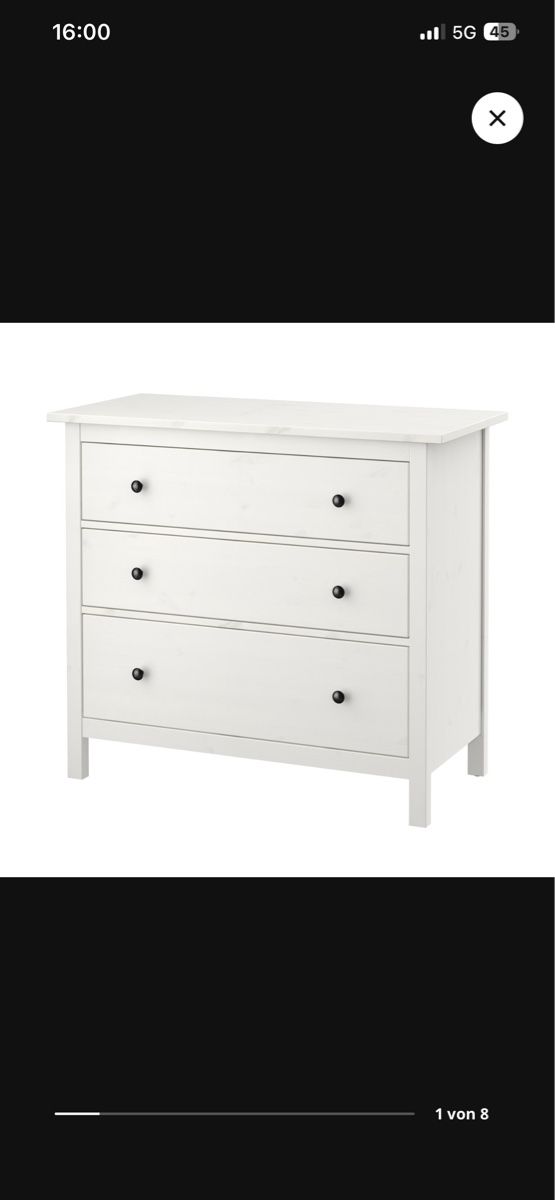 Cassettiere: Hemnes IKEA Weiss Kommode mit 3 Schüben, TOP Zustand – Usato da Bazenheid venduto da tab_w525 2