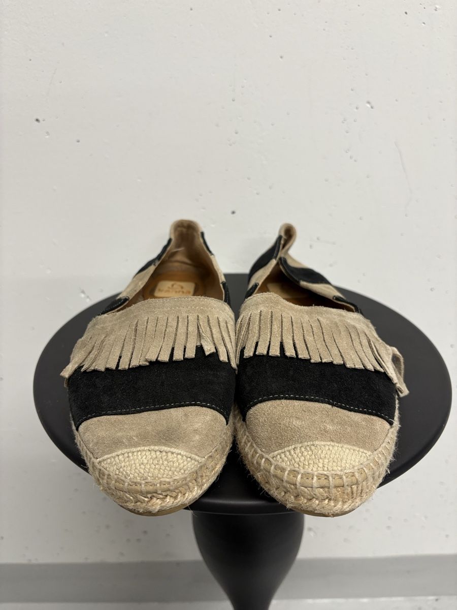 Damenschuhe: Kanna Espadrilles mit Fransen Gr. 39 beige/schwarz Leder – Gebraucht aus Regensdorf von secondchancefashion 2