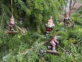 Christbaum-Anhänger - Santa Claus - Wichtel - 4er Set - rar