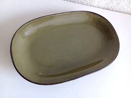 RÖSSLER große Olivgrün Platte 32x21cm -C78