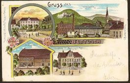Bettlach SO 3 Bildk. Dorfeingan , Rest. Marti , Kummer, 1913