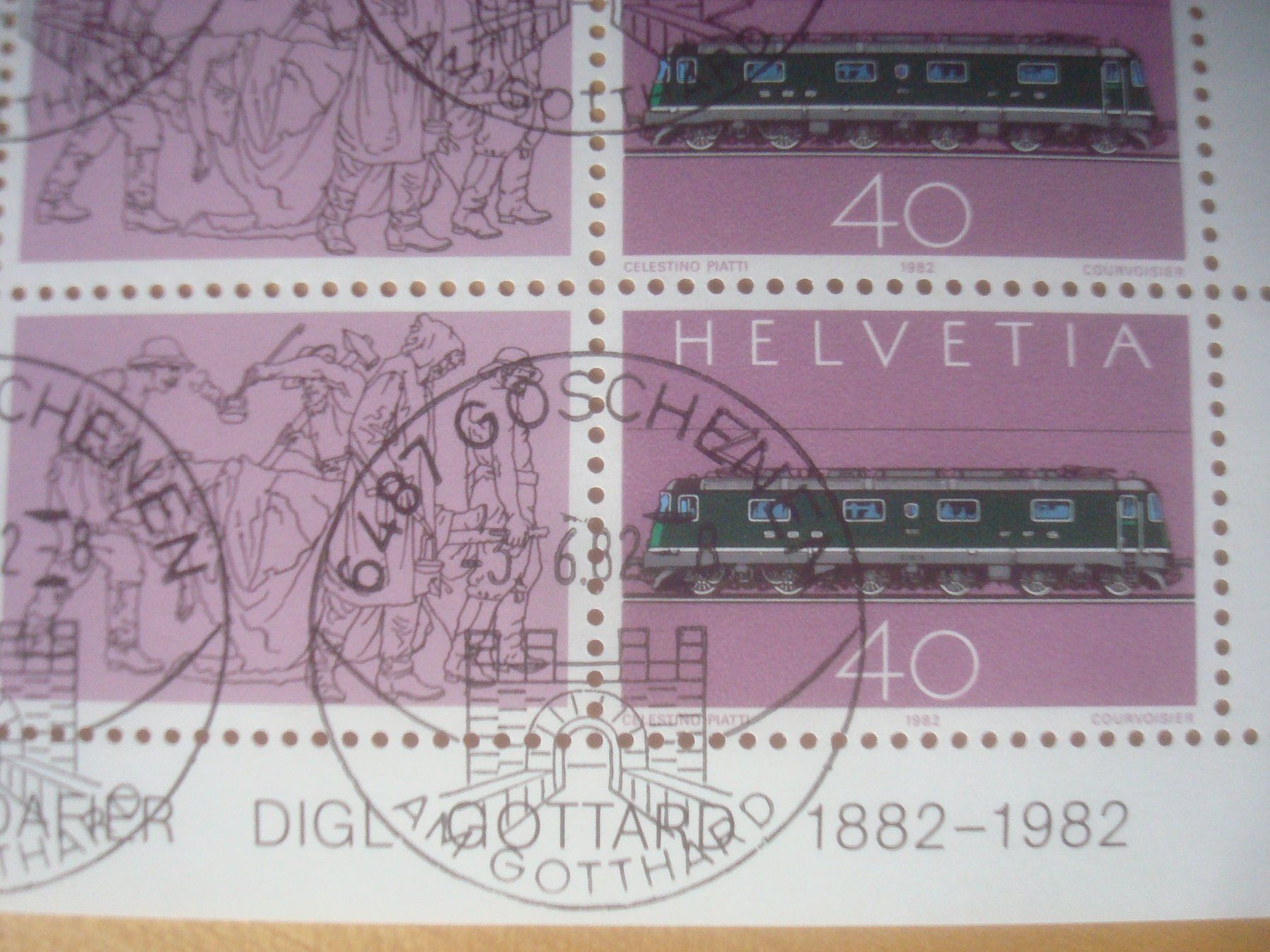 Tutti i francobolli: Mk1 Block mit Stempel GöSCHENEN 1982 – Usato da Gordola venduto da Polentaefung 2