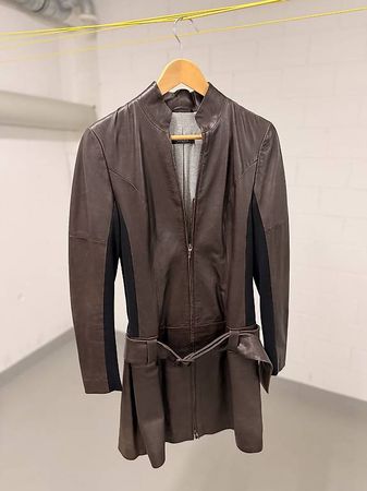 Blacky Lederdress / Ledermantel   Gr. M (ca. 38)