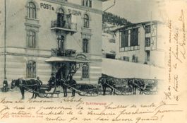 Davos  GR   -   POST & TELEGRAPH / Pferdeschlitten   um 1901
