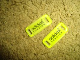 vintage 1991 year adidas TORSION shoe Clips, gelb neon pair