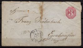 R2013 /  WURTENBERG lettre entier de  3 Kreuzer