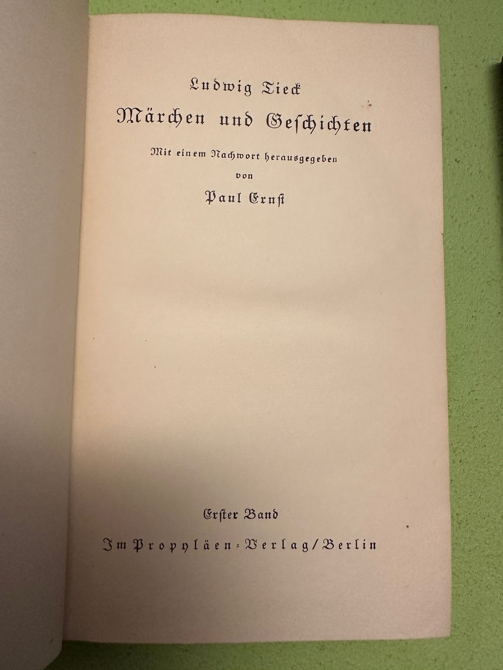 Libri: Ludwig Tieck: Märchen, 2 Bde. – Usato da Zürich venduto da allp 2