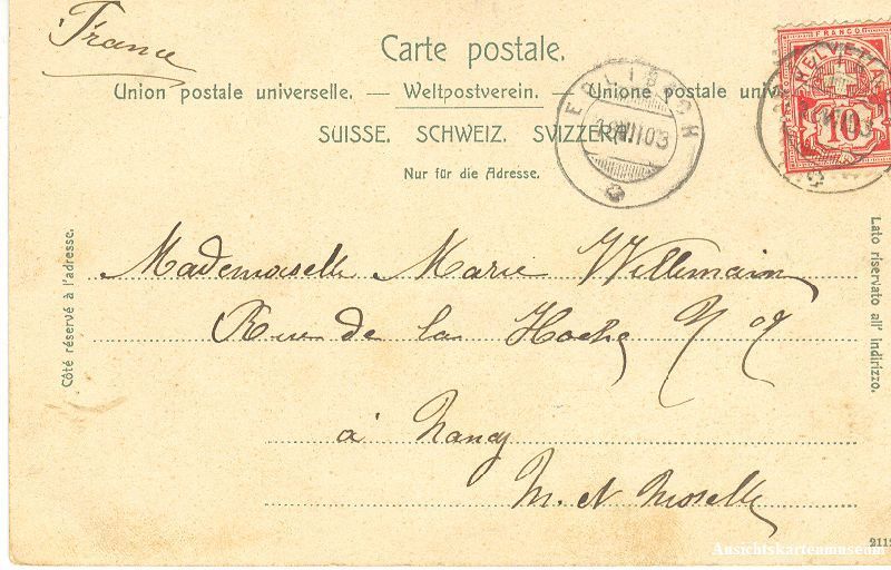 Cartoline postali: Schönbrunn - Bains de Schoenbrunn 1903 – Usato da Emmenbrücke venduto da teestube 1