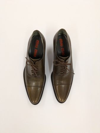 Damen Leder-Schnürschuh Miu Miu