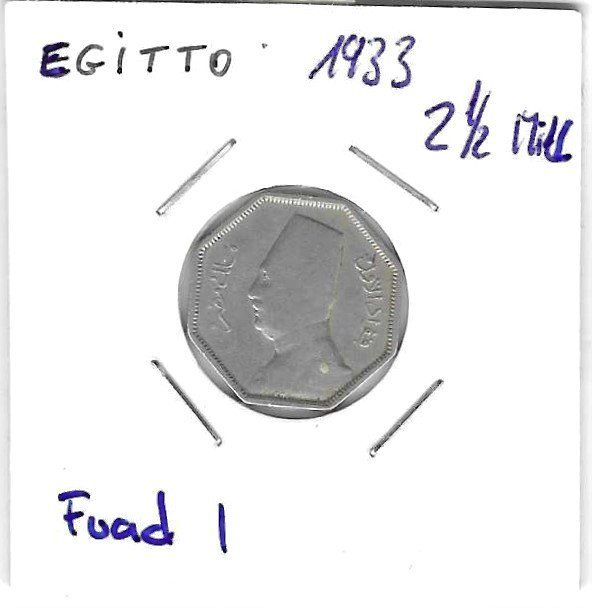 Tutti le monete: 2½ millièmes - Fuad Egypte-1933 – Usato da Tavannes venduto da Zitume
