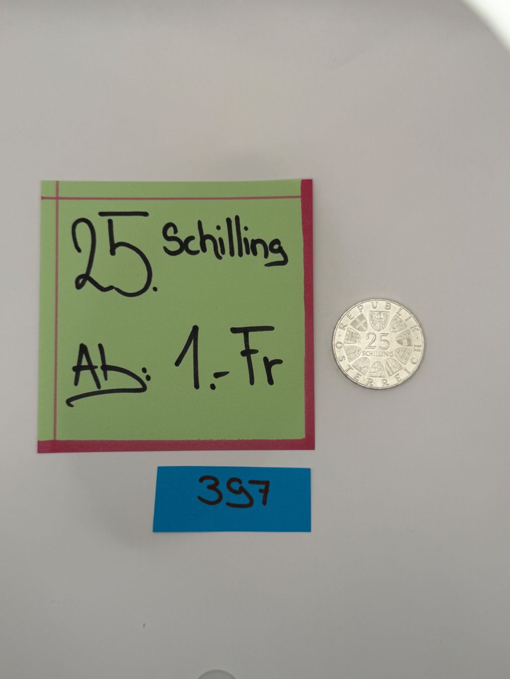 Alle Münzen: 25 Schilling Ab: 1.- Fr. – Gebraucht aus Engi von kasi09 1