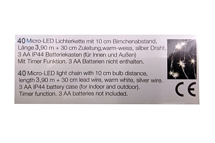 Ghirlande e barre luminose: Leuchtdraht Outdoor 40 LED mit Timer etc – Nuovo e nell'imballaggio originale da Wettingen venduto da Swala 2