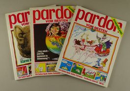 PARDON VOM BESTEN, 3 SONDERBÄNDE, SATIRE, CARTOONS