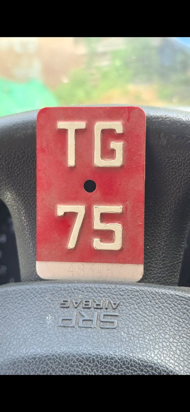 Schilder: Velonummee  TG, Thurgau 1975 – Gebraucht aus Oberaach von Wicktrade