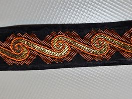Galon noir avec fil lurex doré 2,5cmx190cm