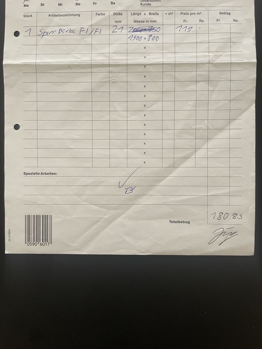 Servierplatten: Tischplatte 1900x800x21mm Dunkle Holzoptik – Gebraucht aus Zürich von hsobrosa 3