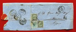 ITALIEN ITALIA FALTBRIEF VERONA MILANO BELLINZONA AARAU 1868