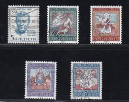 Timbres suisses Pro Patria 1966 oblitérés